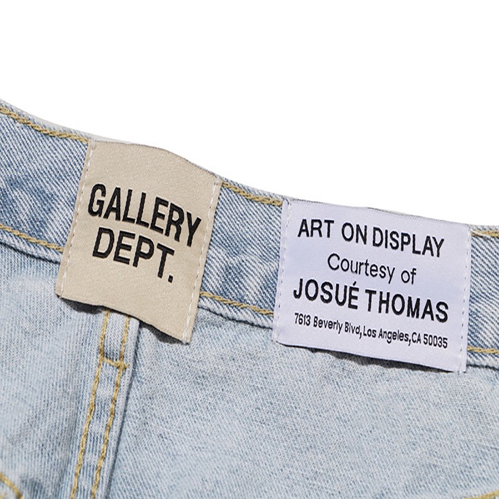 Gallery Dept Patchwork Flared Pants Light Blue De… - image 8